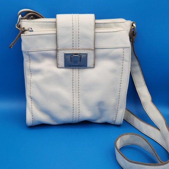 Tignanello Handbags - Tignanello Off White Crossbody Leather Purse lots of Pockets